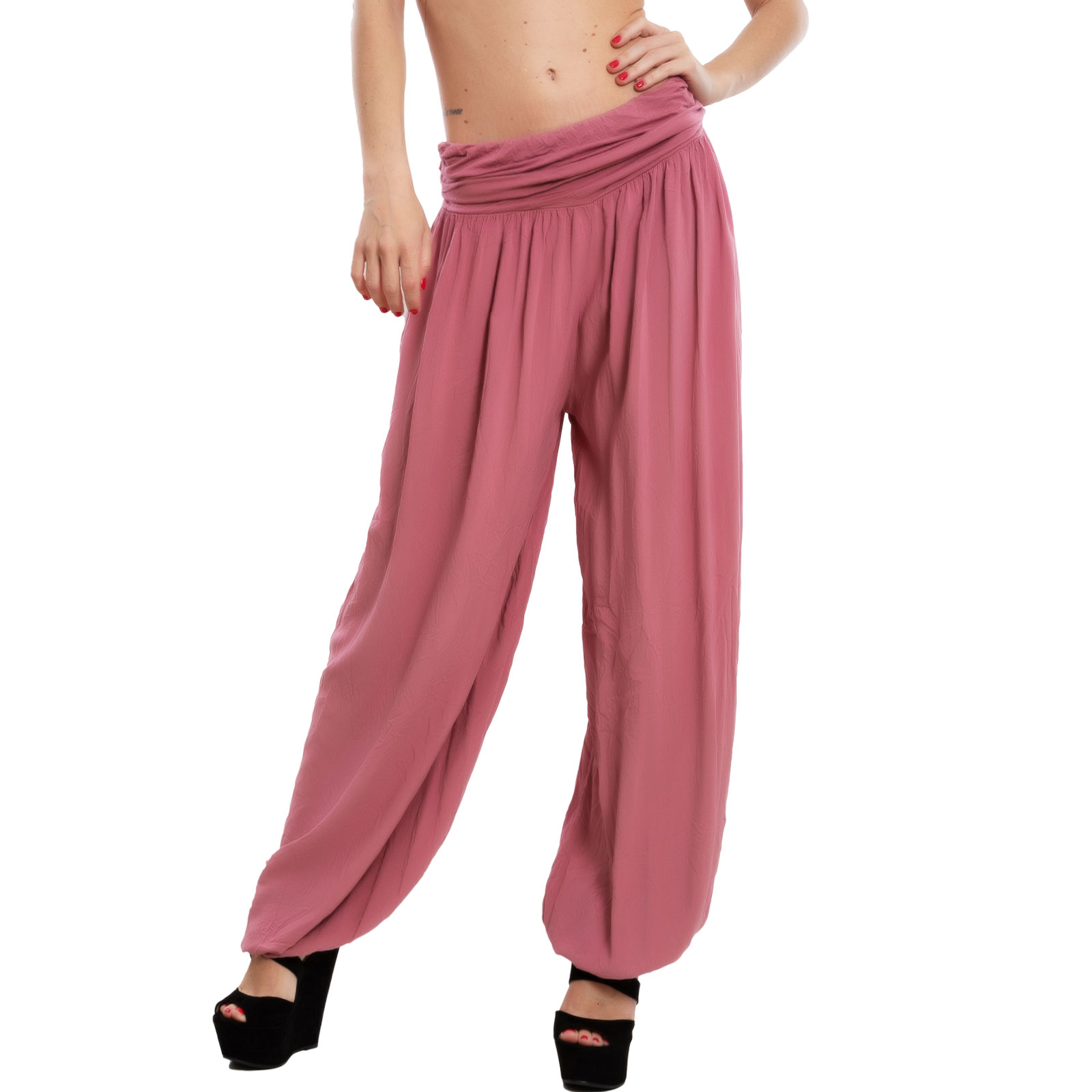 Haremshose Mit Hoher Taille Für Damen, Weites Bein Produktbild-Vorschau 6