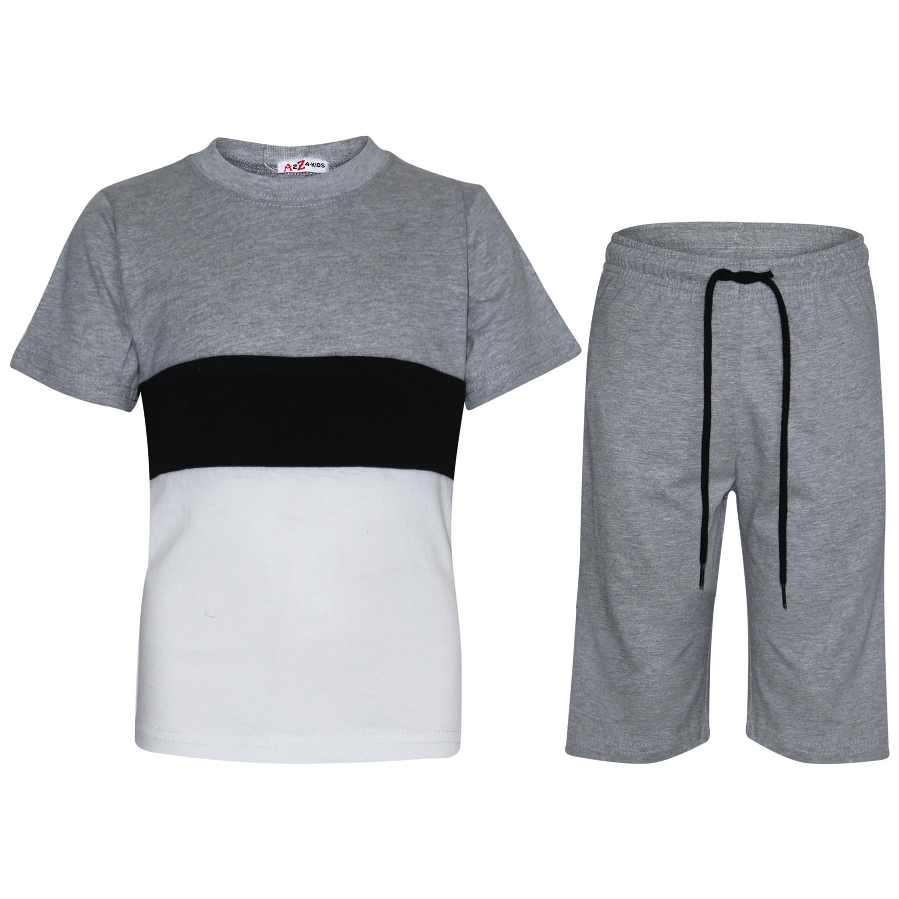 Bambine Ragazzi T Shirt 100% Contrasto Pannelli Top Estate Shorts Di 5-13 cotone