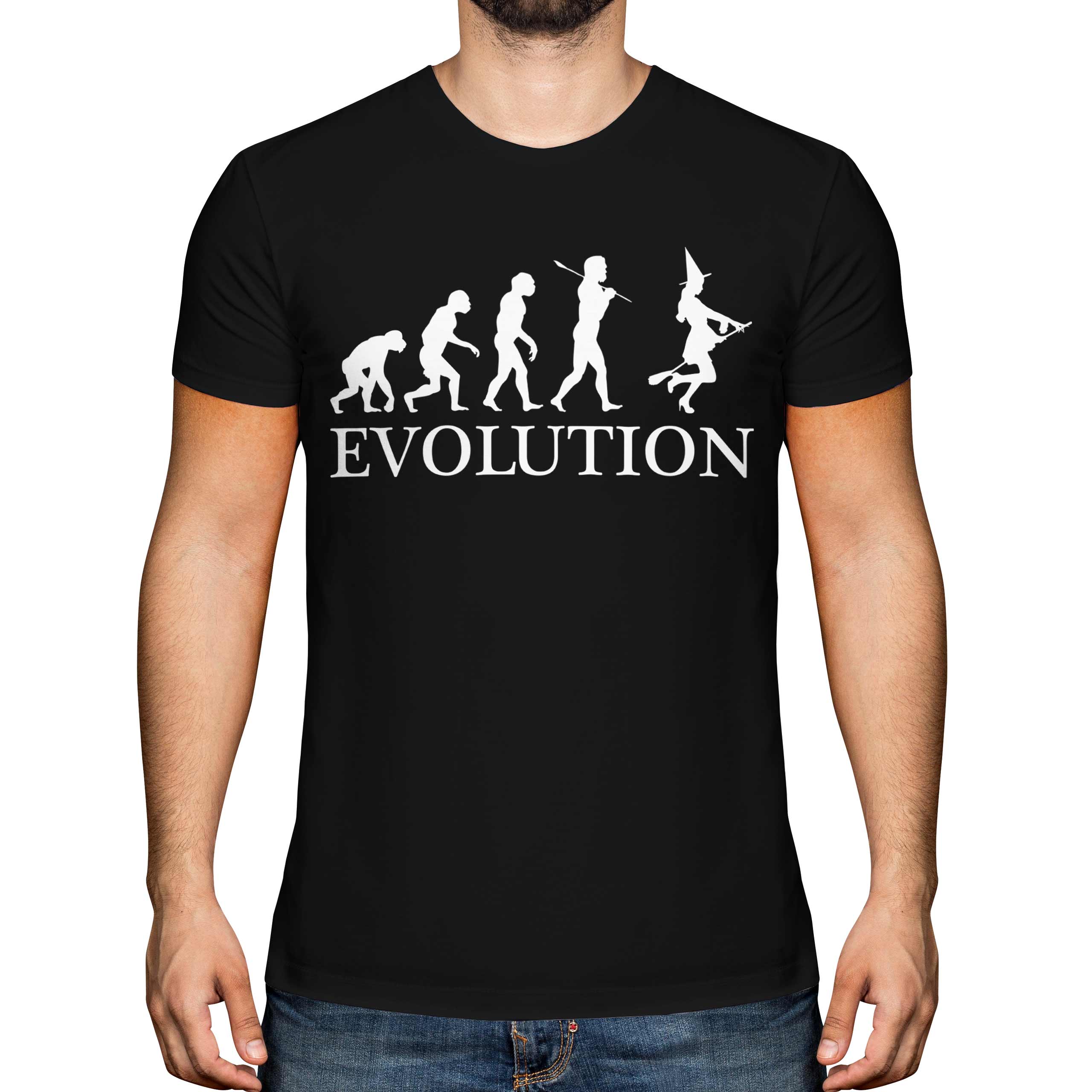 Bruja Evolución Hombre Camiseta Top Regalo Disfraz de Halloween