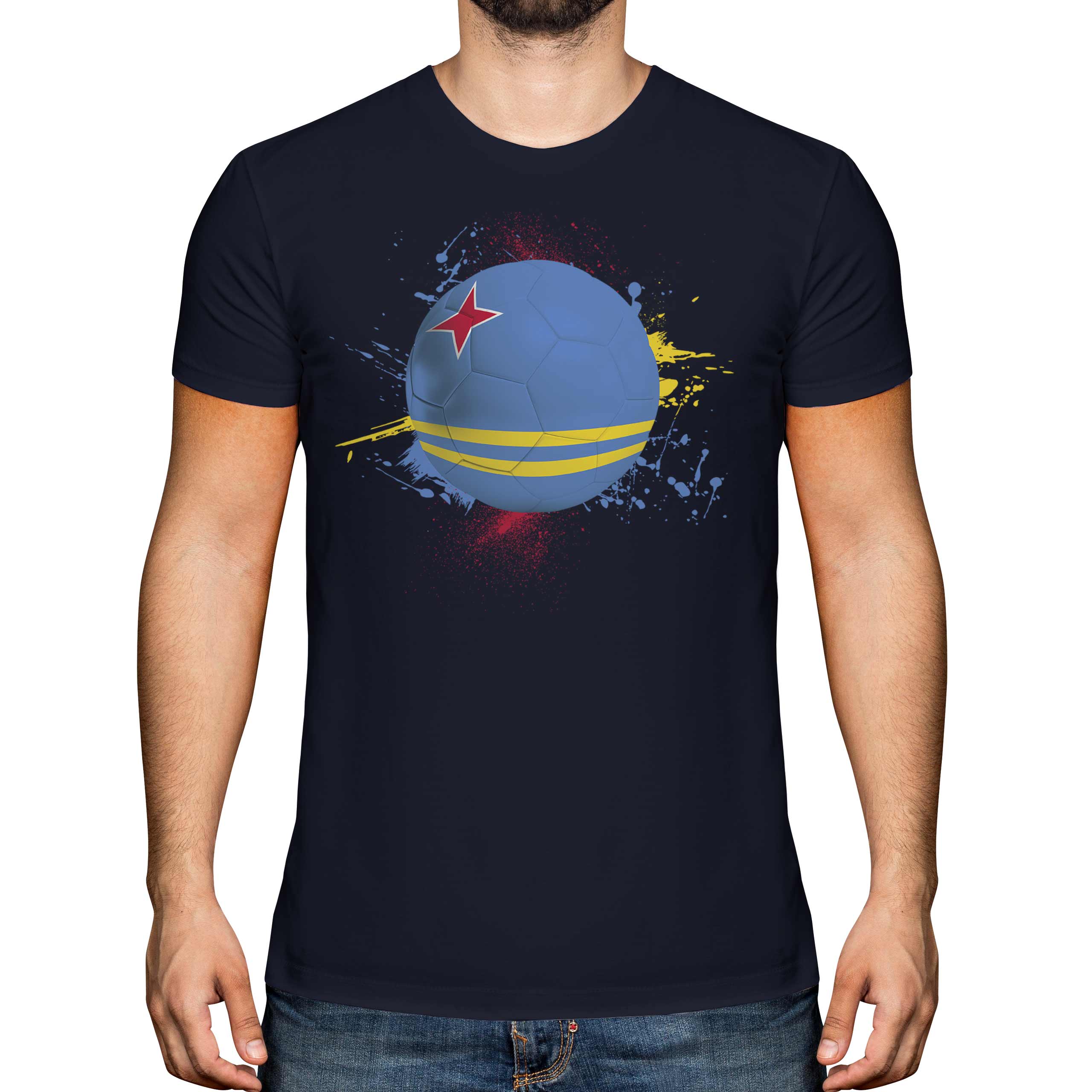 Aruba Football Hommes T-Shirt Cadeau Coupe Du Monde Sport - Picture 17 of 21