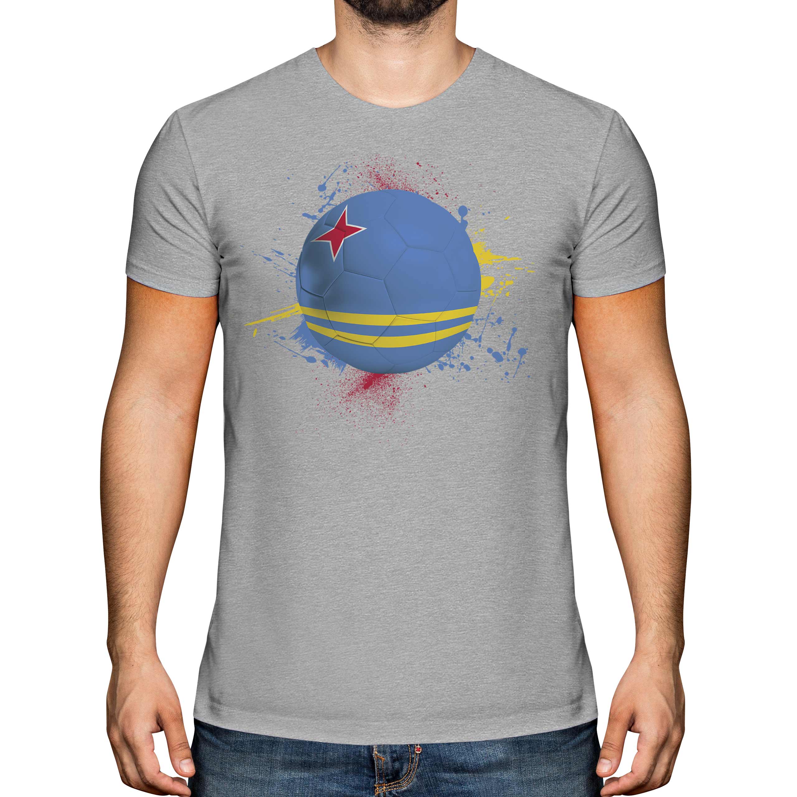 Aruba Football Hommes T-Shirt Cadeau Coupe Du Monde Sport - Picture 12 of 21