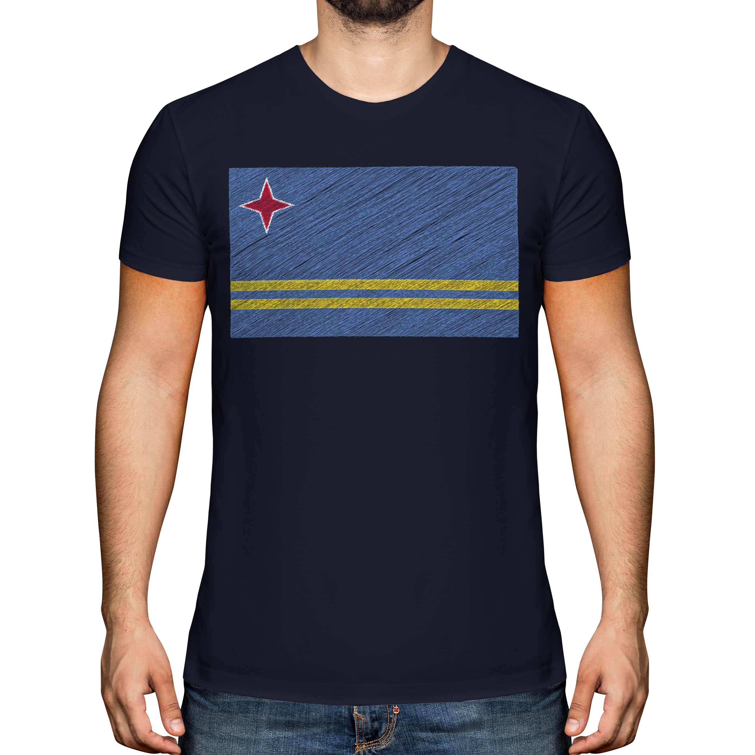 ARUBA SCRIBBLE FLAG MENS T-SHIRT TEE TOP GIFT ARUBAN FOOTBALL - Picture 17 of 21