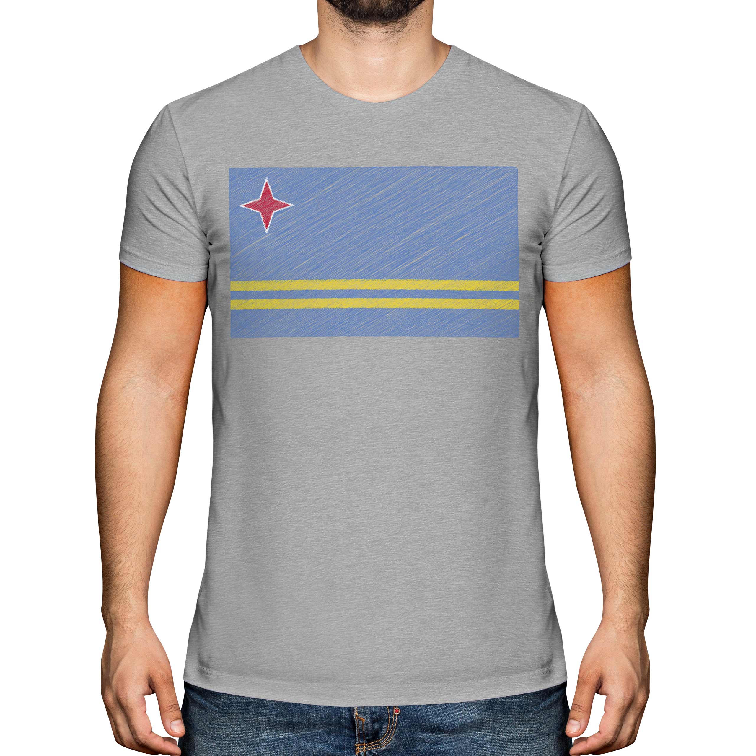 ARUBA SCRIBBLE FLAG MENS T-SHIRT TEE TOP GIFT ARUBAN FOOTBALL - Picture 12 of 21