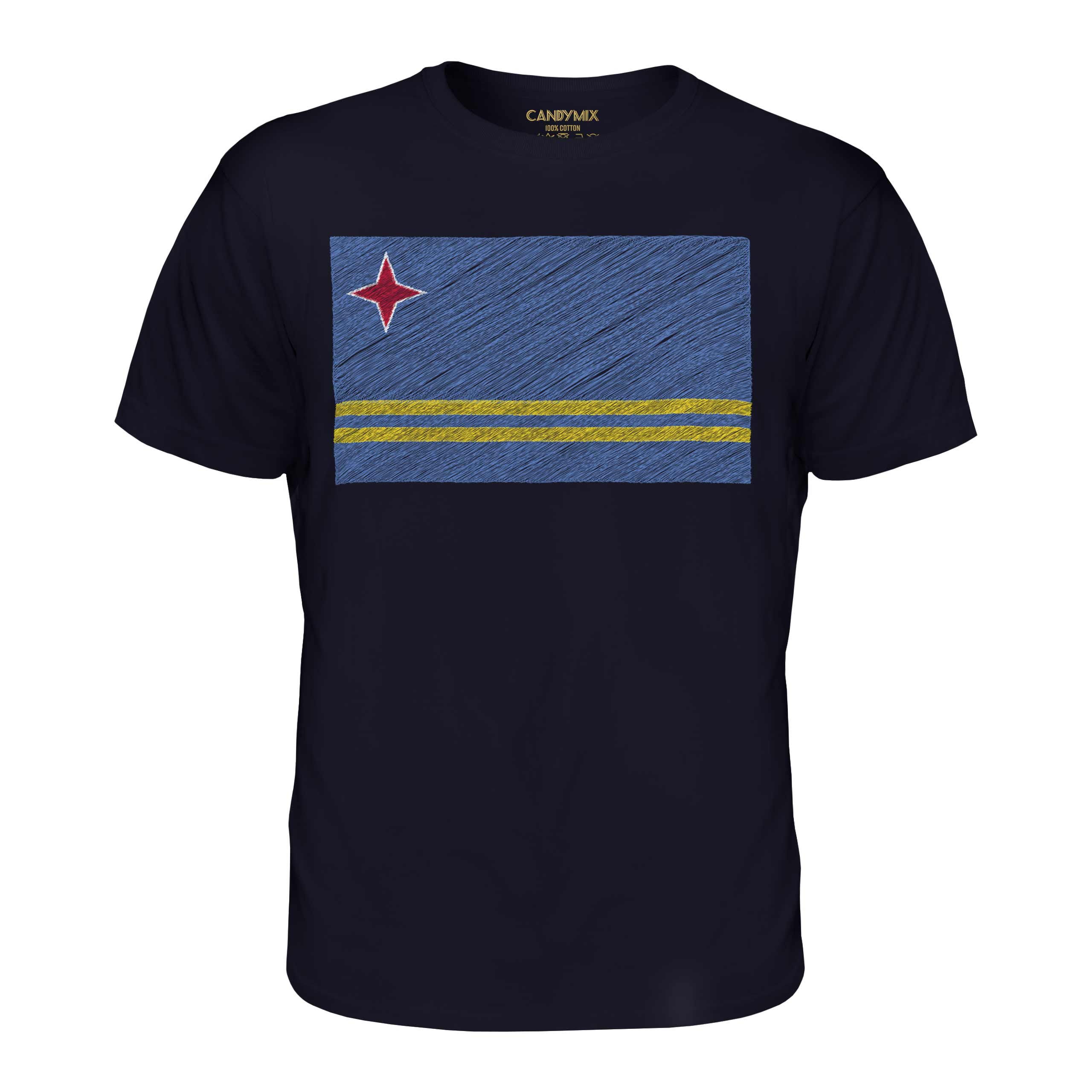 ARUBA SCRIBBLE FLAG MENS T-SHIRT TEE TOP GIFT ARUBAN FOOTBALL - Picture 18 of 21