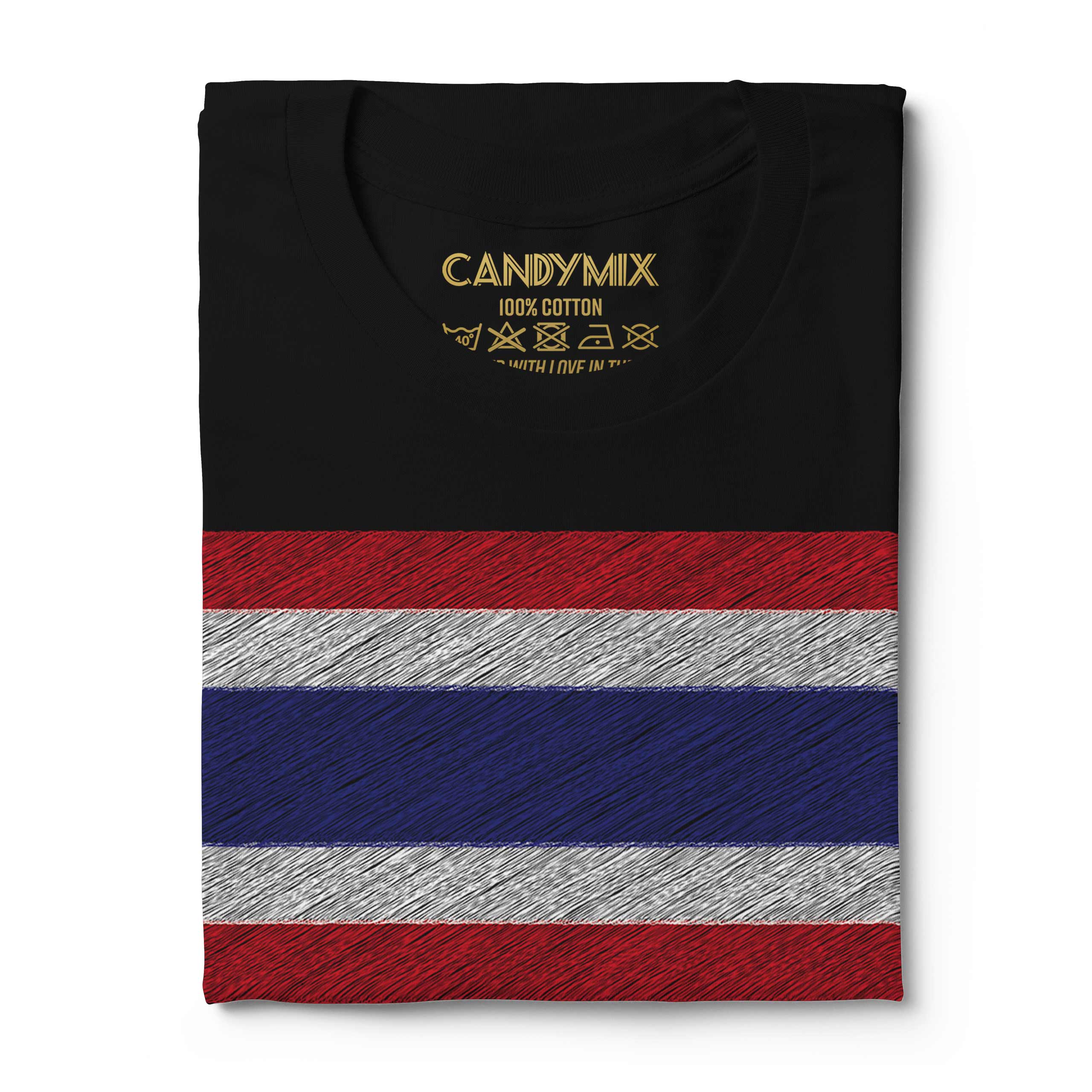 Thailand Gribouillage Drapeau Hommes T-Shirt Cadeau Mueang Thaï Prathet - Picture 10 of 21