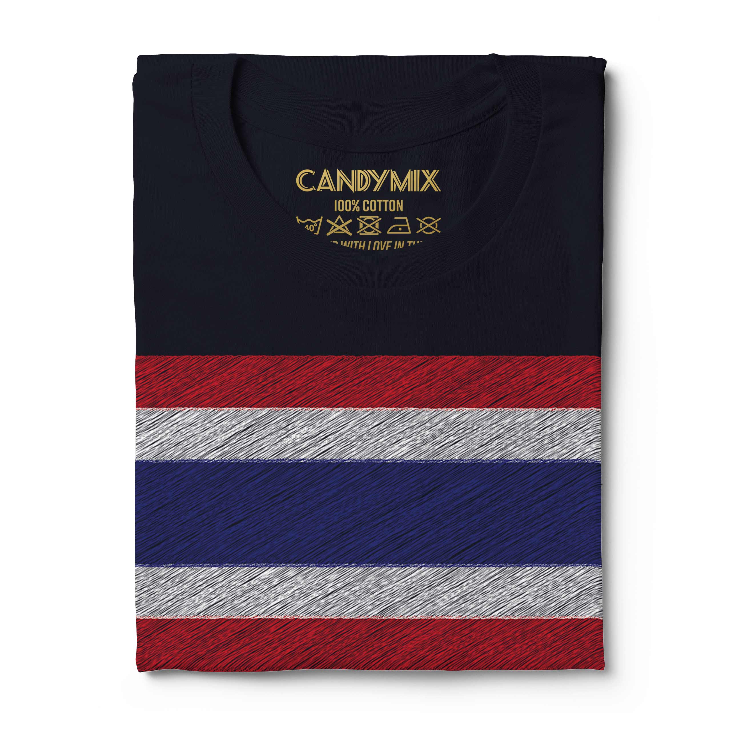 Thailand Gribouillage Drapeau Hommes T-Shirt Cadeau Mueang Thaï Prathet - Picture 20 of 21