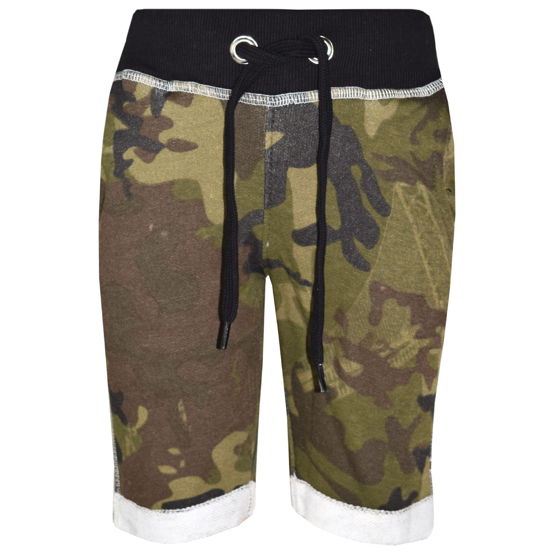 Bambini Ragazzi Pantaloncini Pile Mimetico Chino ginocchio lungo corto verde