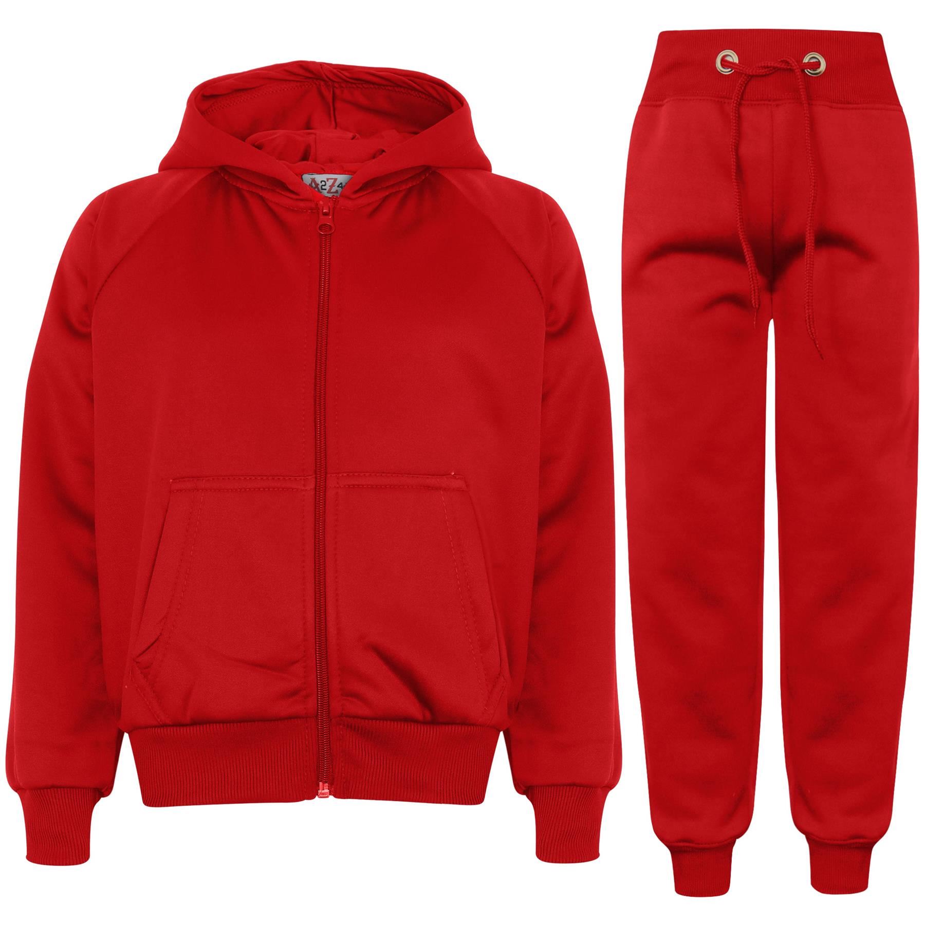 Bambini Tinta Unita Tuta Ammanettato Felpa Pantaloni Moda Casual Ragazze rosso