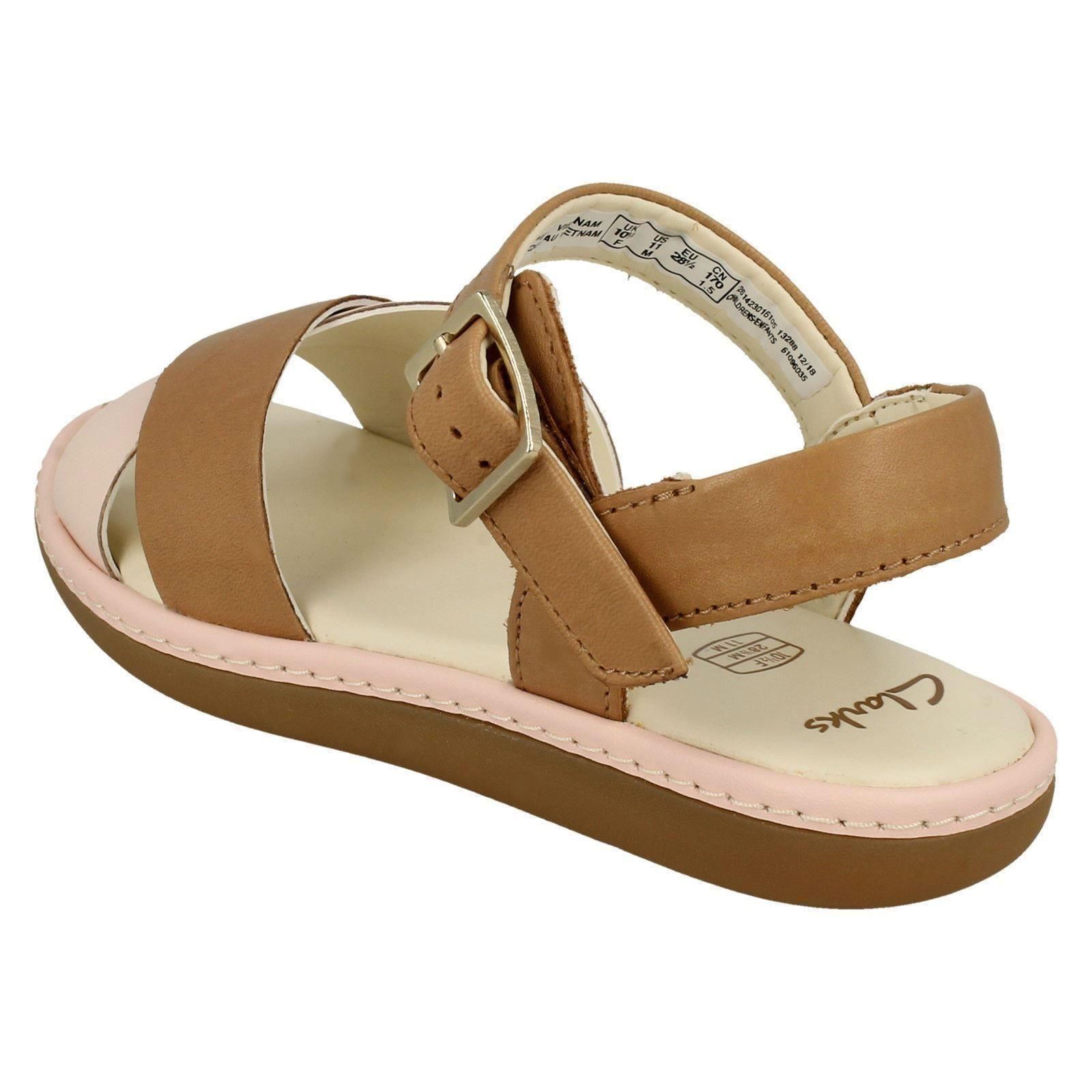 Girls Clarks Criss-Cross Detailed Sandals Skylark Pure K
