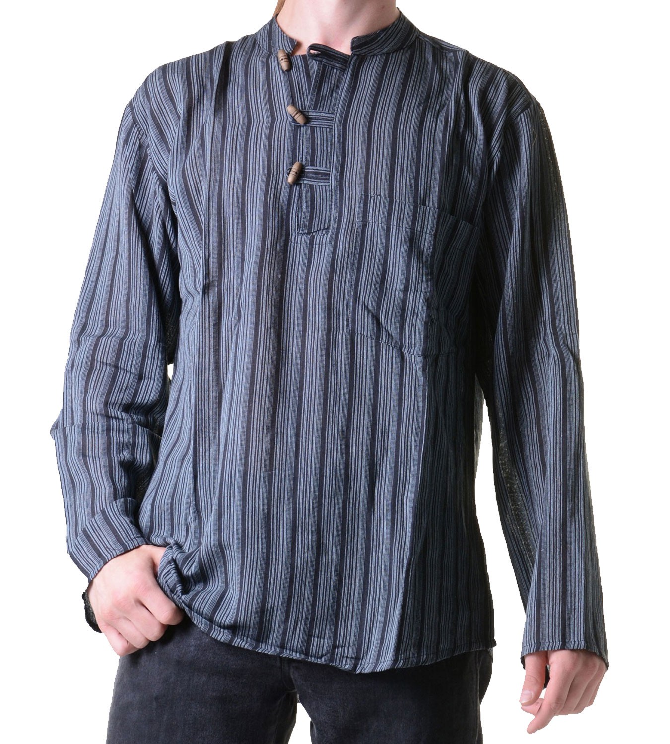 Fisherman Shirt Kurtha Striped Overcoat Shirt Poncho Medieval Nepal eBay