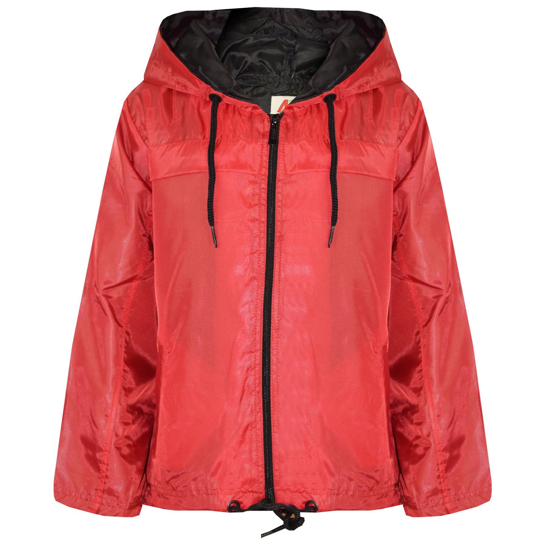 Bambine Ragazzi Cappuccio Impermeabili Cagoule Giacca Leggera 5-13 Anni rosso