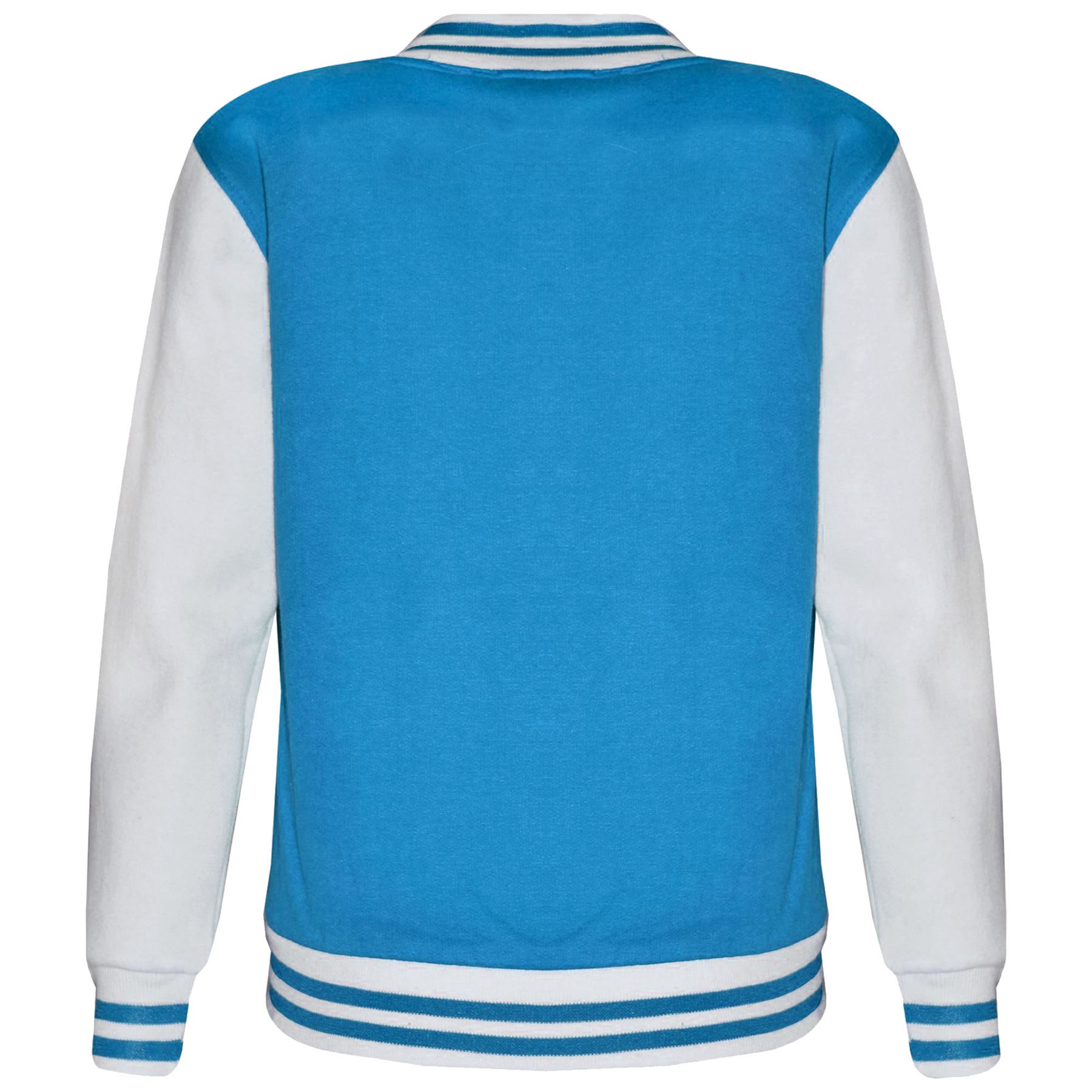 KIDS GIRLS BOYS BASEBALL JACKET VARSITY STYLE PLAIN SCHOOL JACKETS TOP