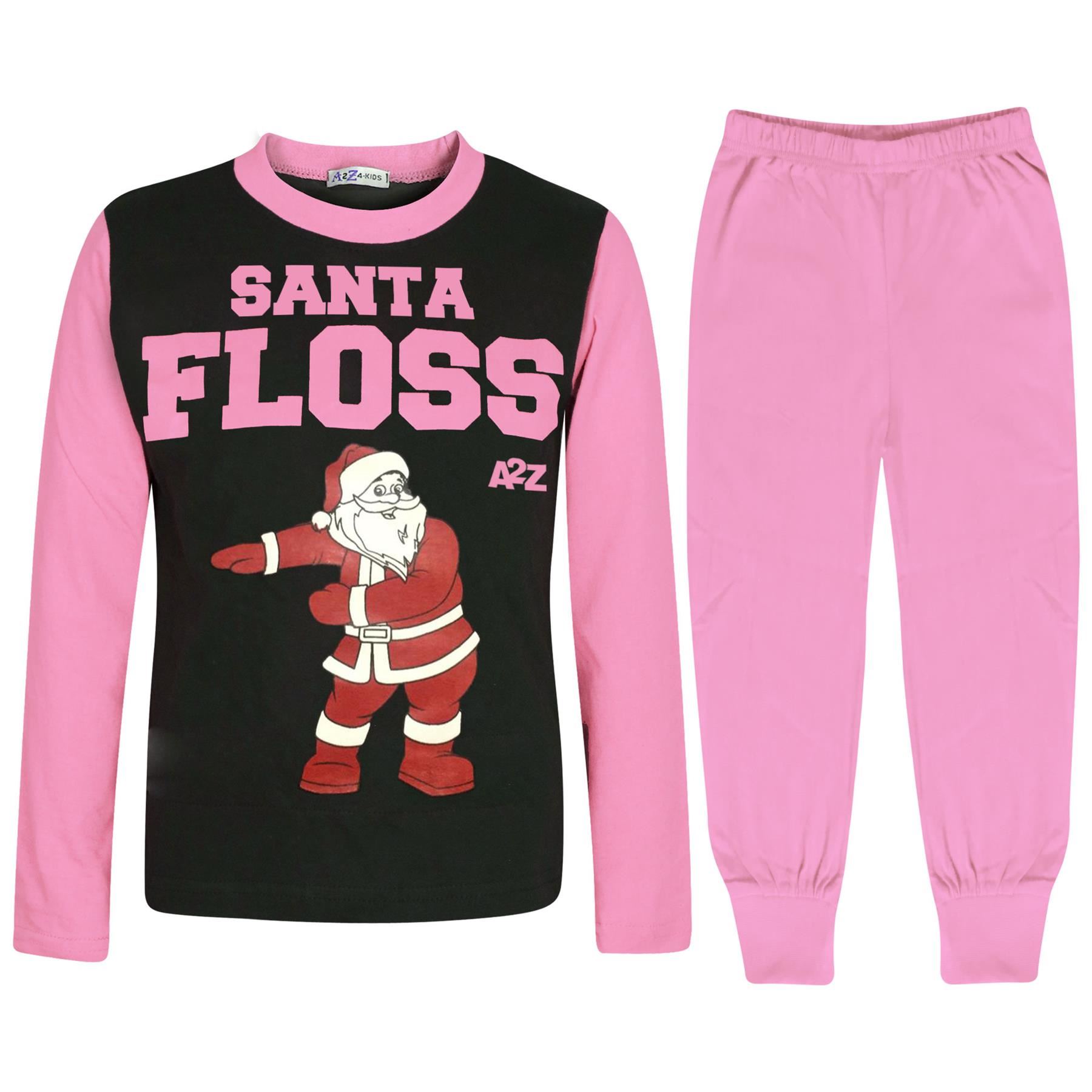 Bambine Ragazzi Pigiama Trendy Babbo Natale Floss Confetto Riposo Completo rosa