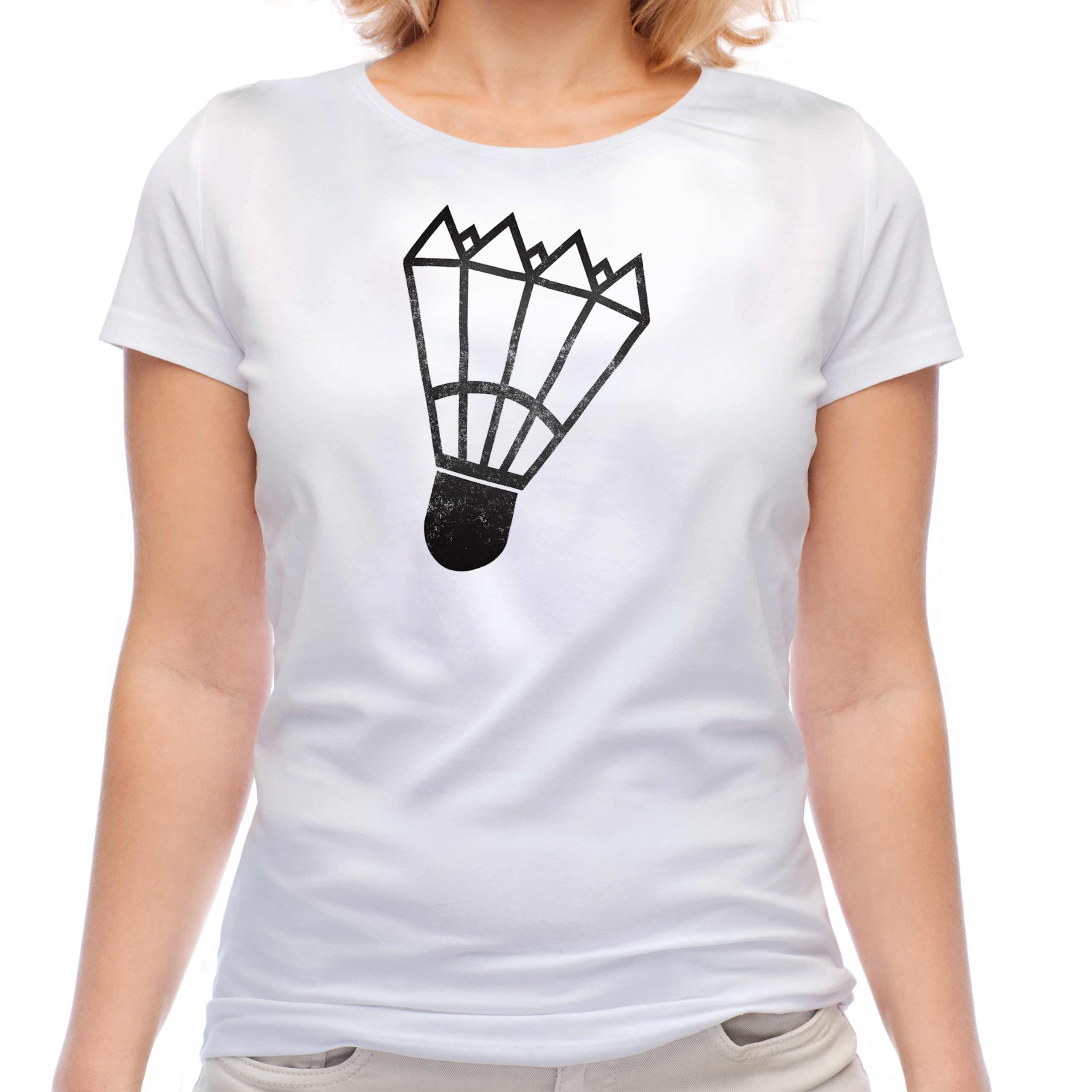 Badminton Imprimé Vieilli T-Shirt Vintage Style Modèle Haut Volant