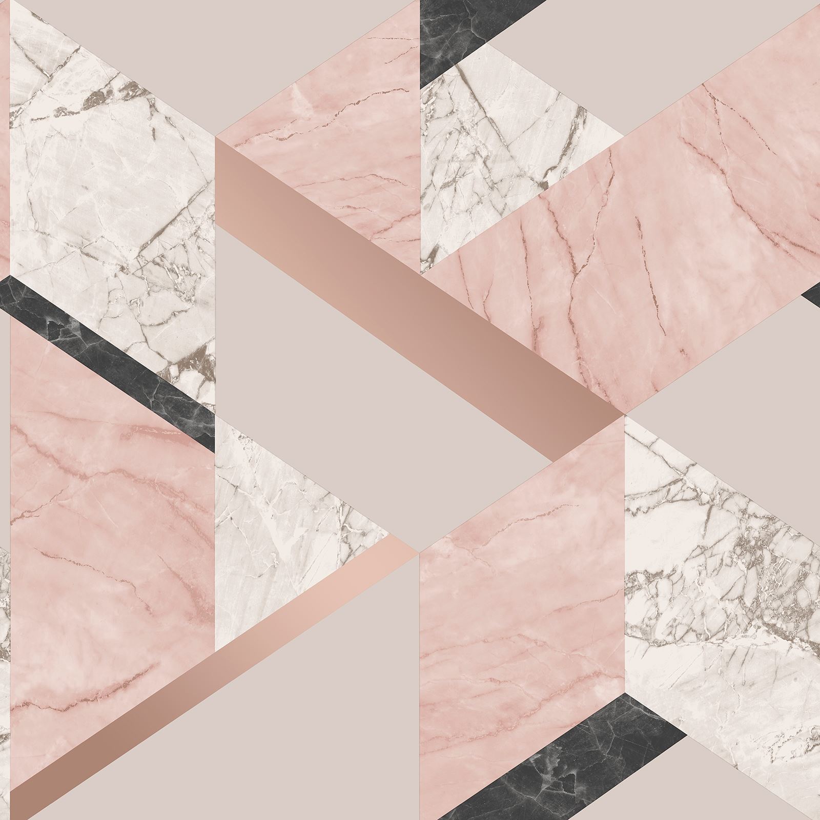 ROSE GOLD / PINK GREY BEIGE WALLPAPER STRIPE GEOMETRIC DAMASK MARBLE