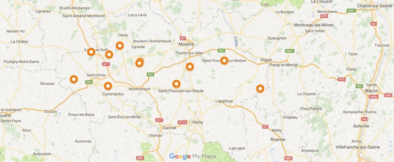 Carte des projets ALLIER