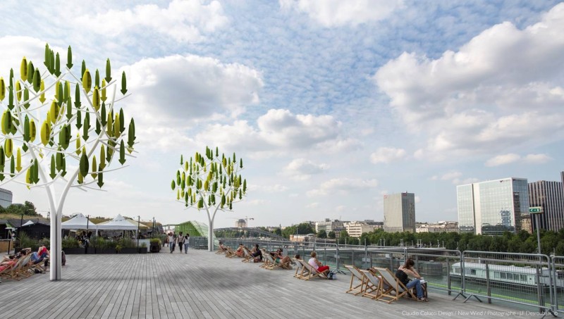 Mises en situation des Arbres à vent en milieu urbain