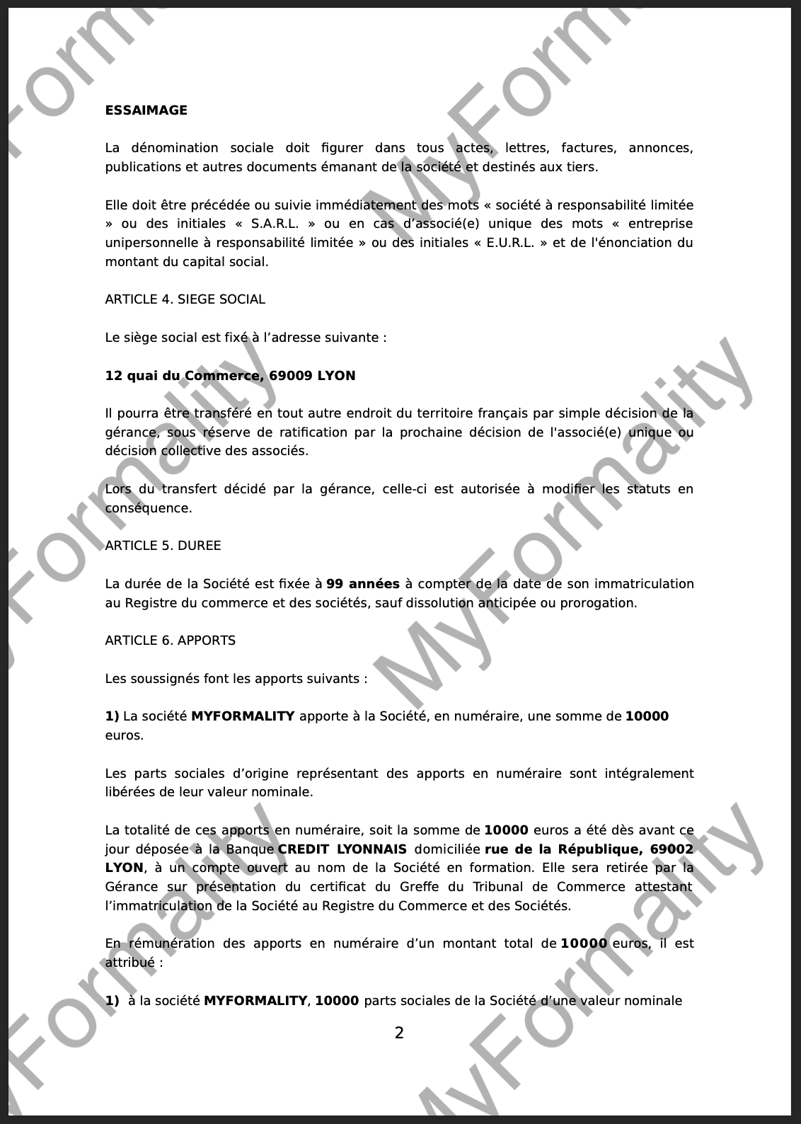 Modèle De Statuts D'une Entreprise Individuelle Pdf
