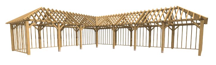 Seven Bay L Shaped Garage