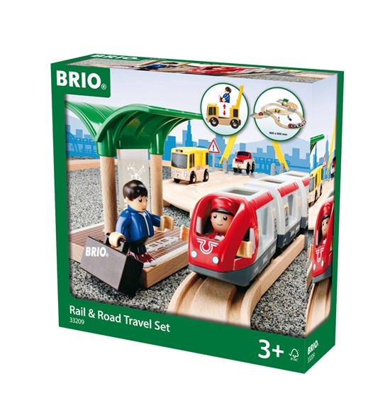 Brio Rail Road Travel Set 339 33 Piece Wooden Train Set 339