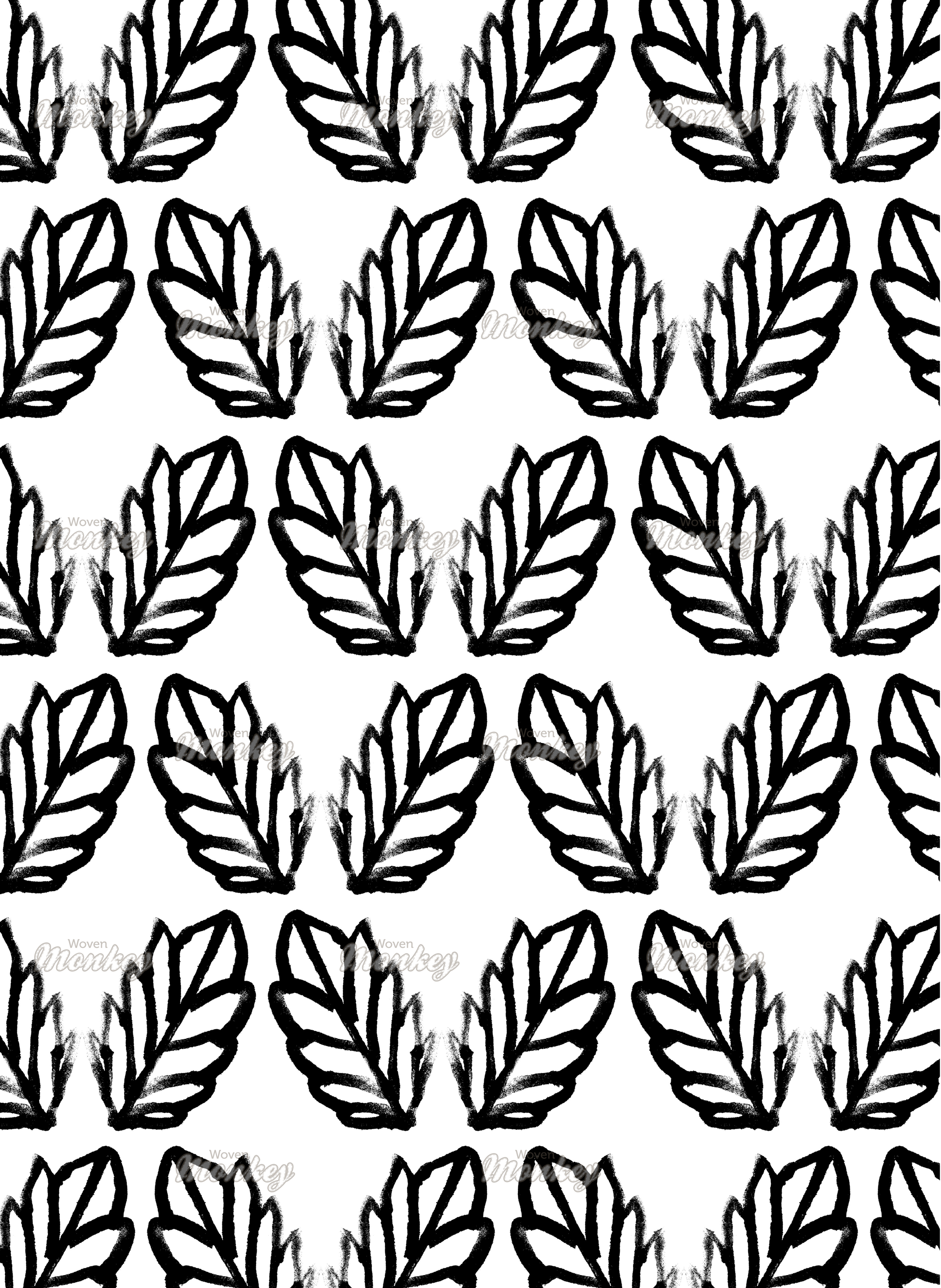 Patterned leaves Fabric Woven Monkey