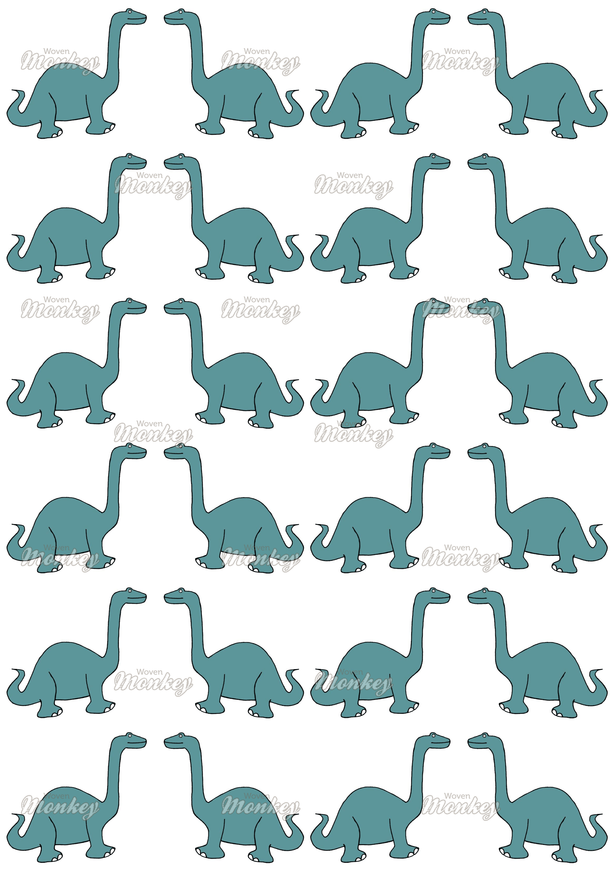 Blue dinosaur Fabric Woven Monkey