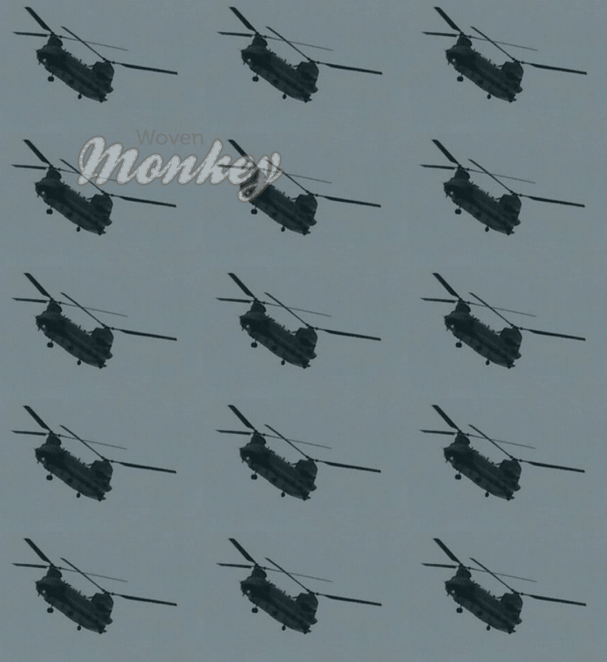 Chinook Helicopter, Boeing CH47, British Army, RAF Fabric Woven Monkey
