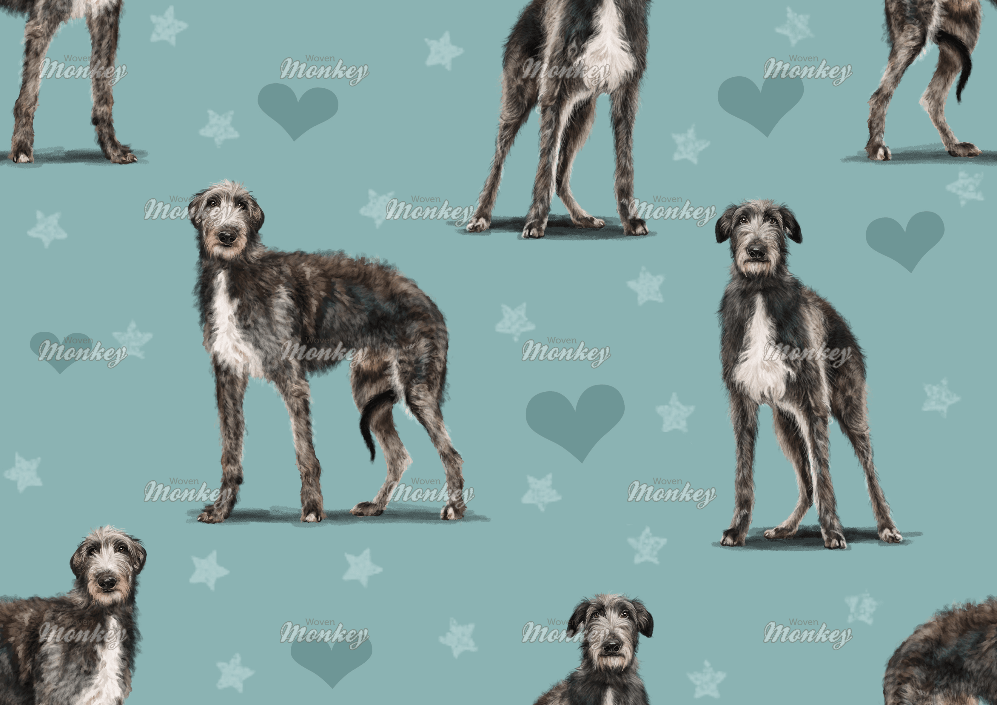 Irish Wolfhound Dog SVG &amp; PNG - Head Clipart In Vector Art Graphic Digital Files