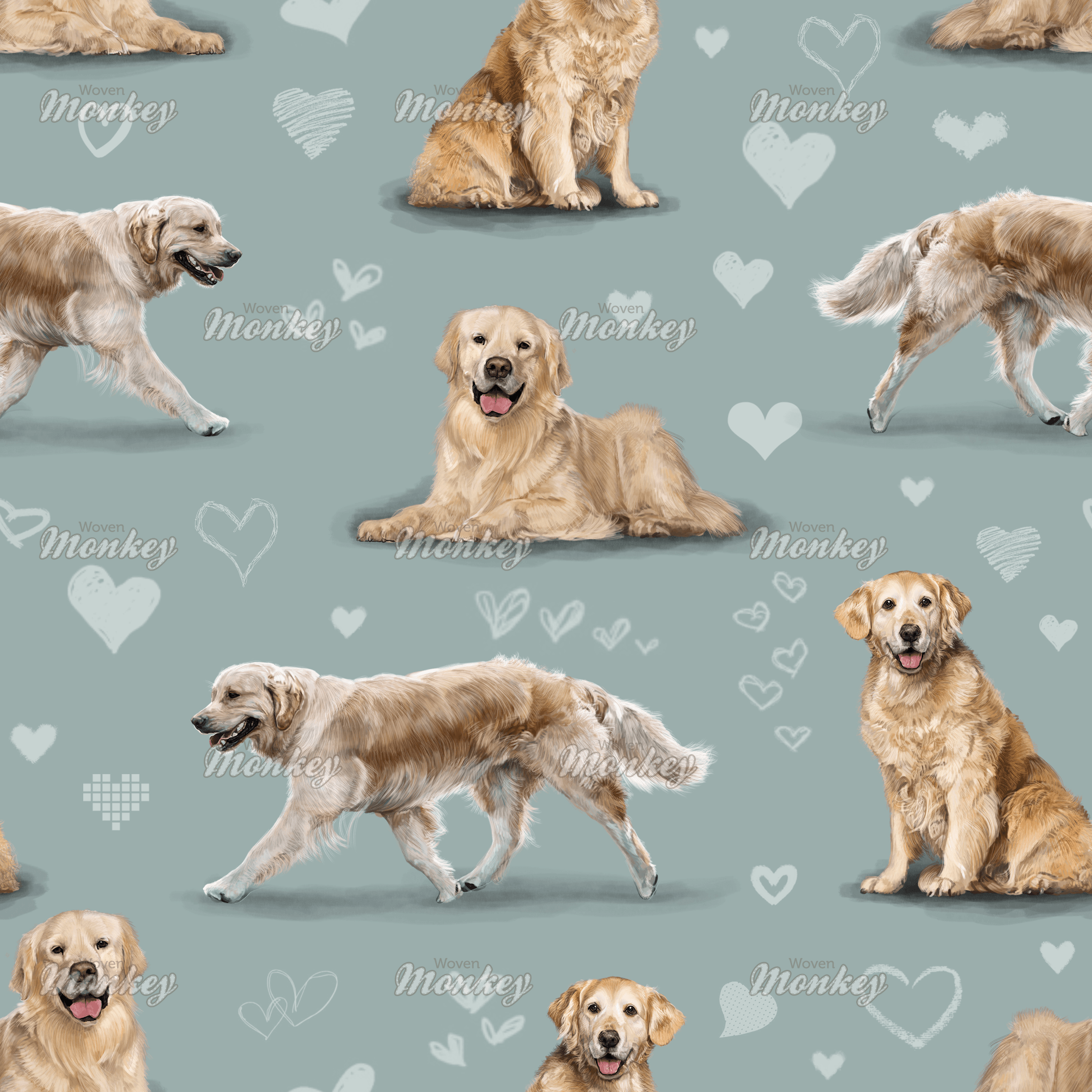 The Golden Retriever Dog Fabric Woven Monkey