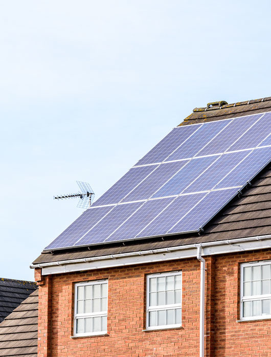 solar panels on roof