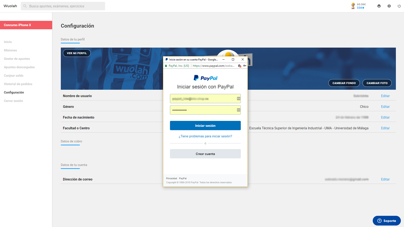 Acceder a administrador de perfil