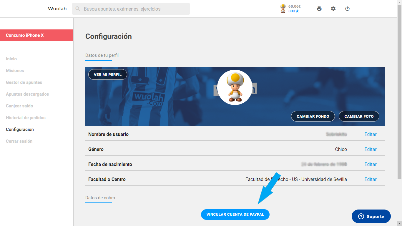 Acceder a administrador de perfil