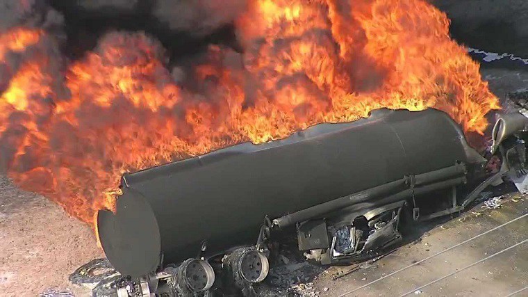 fallen tanker