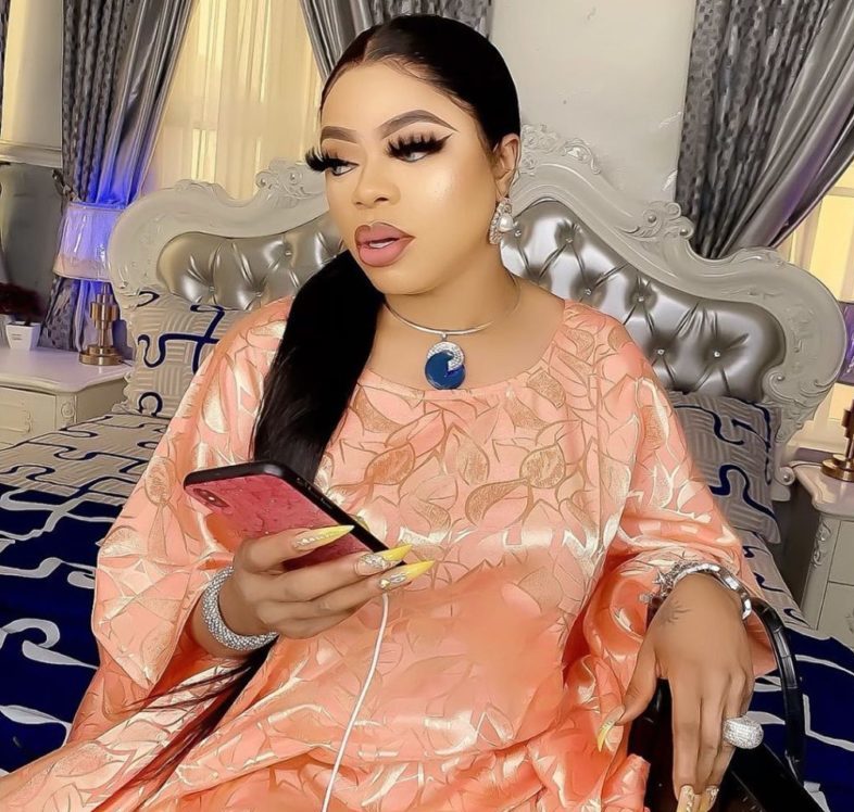Bobrisky all smiles as male fan kisses him at a party (Video)