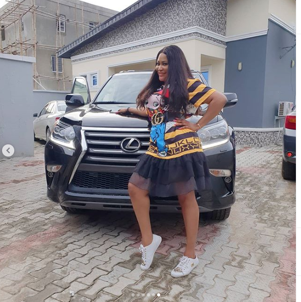 Actress Uche Elendu flaunts her brand new Lexus SUV
