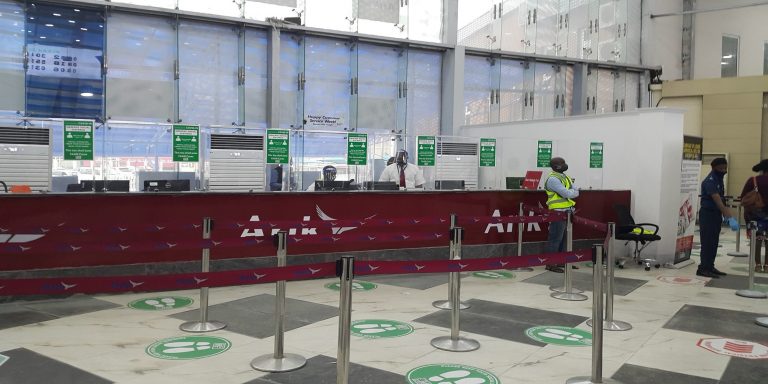 Terminal empty, passengers low as Lagos airport reopens (Photos ...