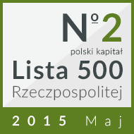 2 miejsce w kategorii 'prywatne firmy z polskim kapitałem' na 'Liście 500' 2015