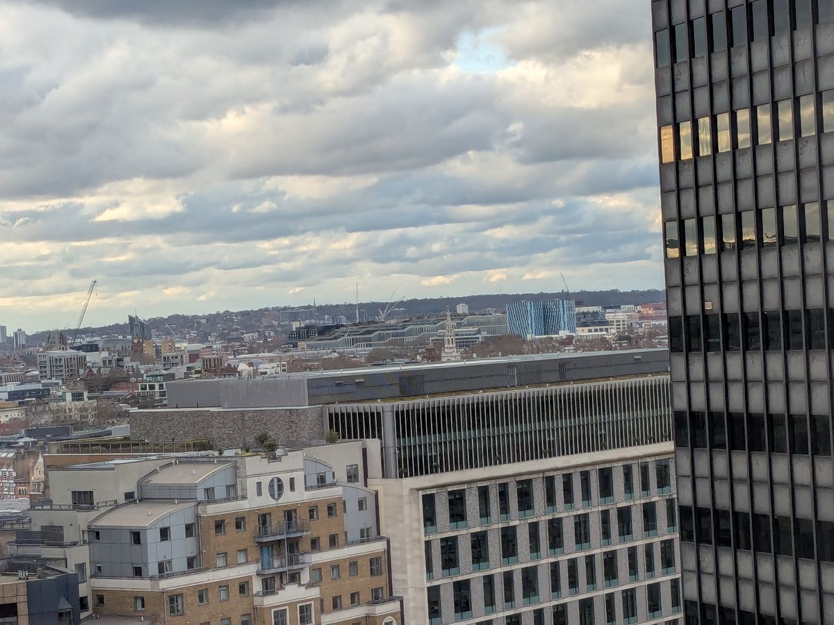 Dramatic clouds over London — darkness gathering
