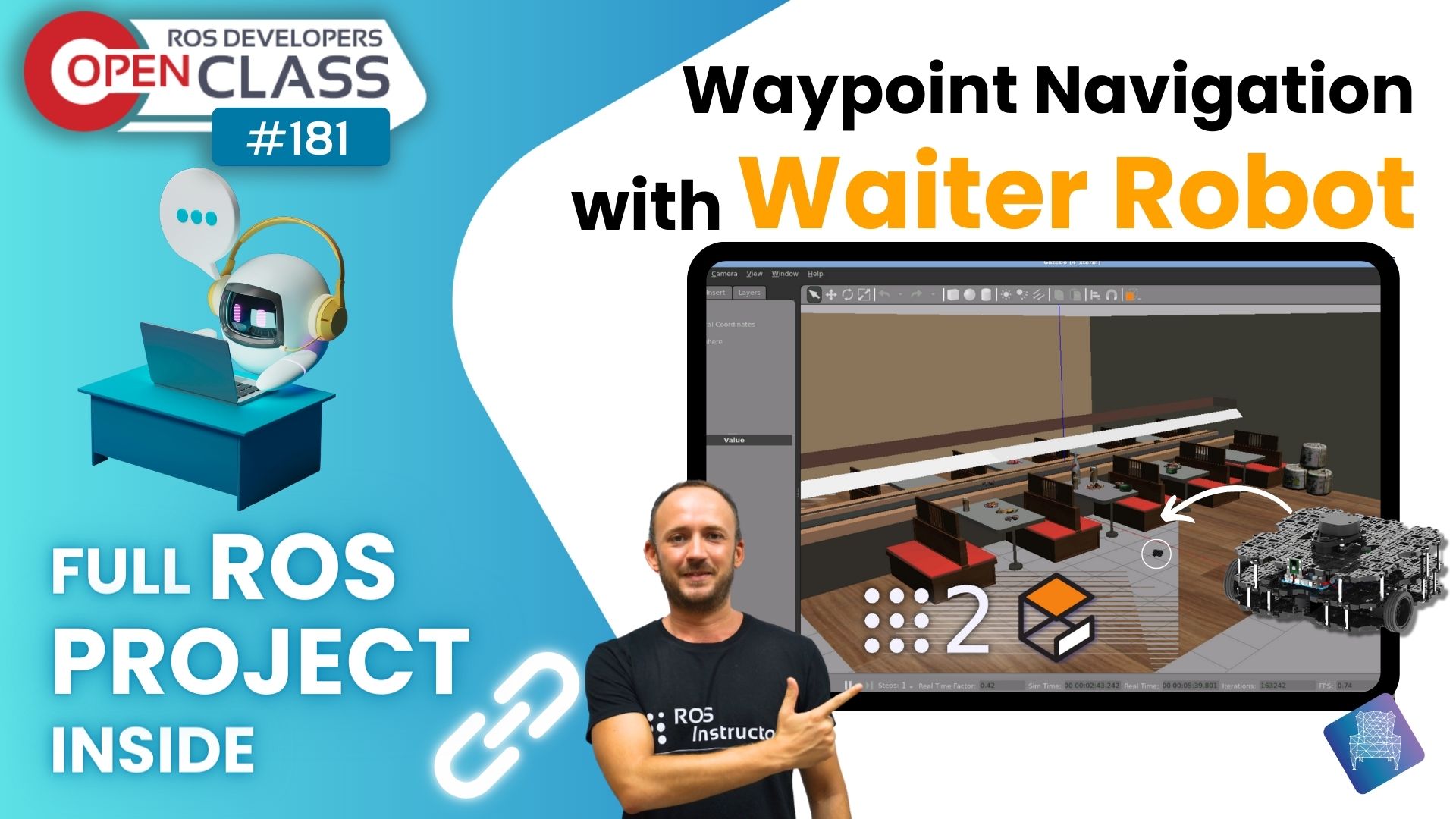 Open Class: Waypoint Navigation with a Waiter Robot