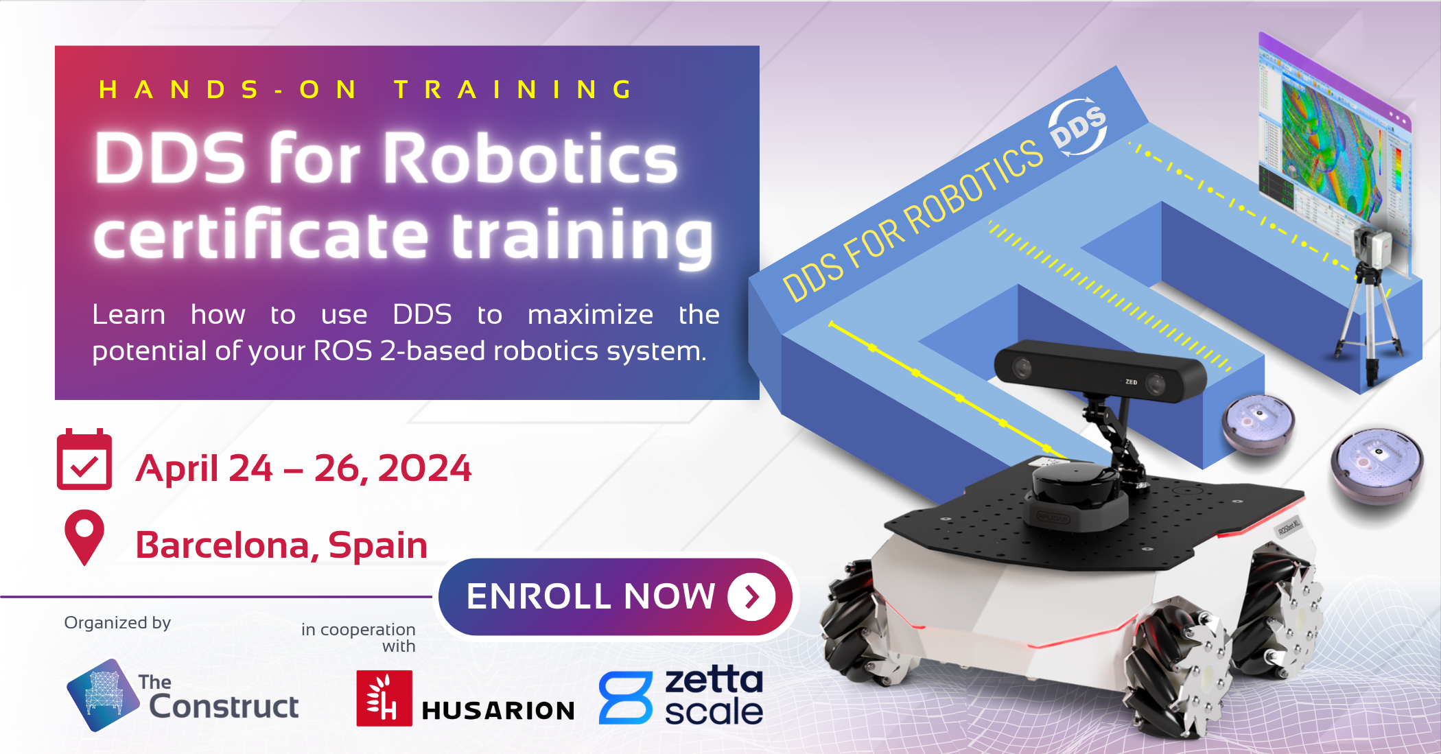 Open Class: DDS for Robotics certificate training (DDS2024)