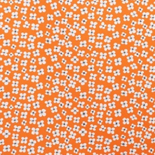 belle amie cotton flower fabric in orange