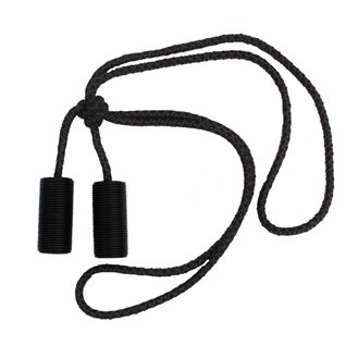 black leather curtain tieback