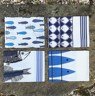 blue fish kitchen tea towels