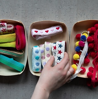 vibrantly coloured bright interior trimmings