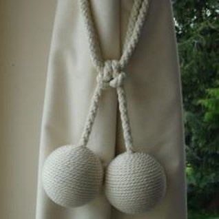 carpet curtain tiebacks in wax white colour