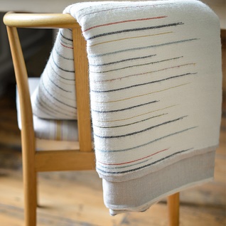 chalkney stripe woollen throw