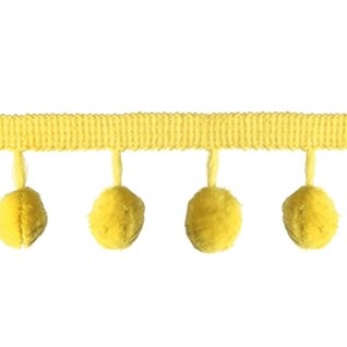 chartreuse pompom trimming