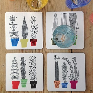 crazy pot colourful swedish coasters