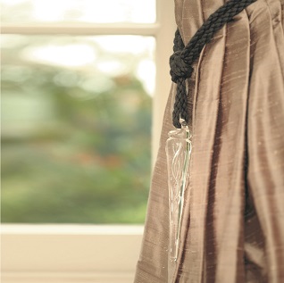 air twist crystal glass curtain holdback