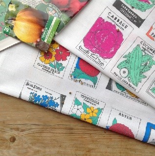 gardening seed packet tea towels
